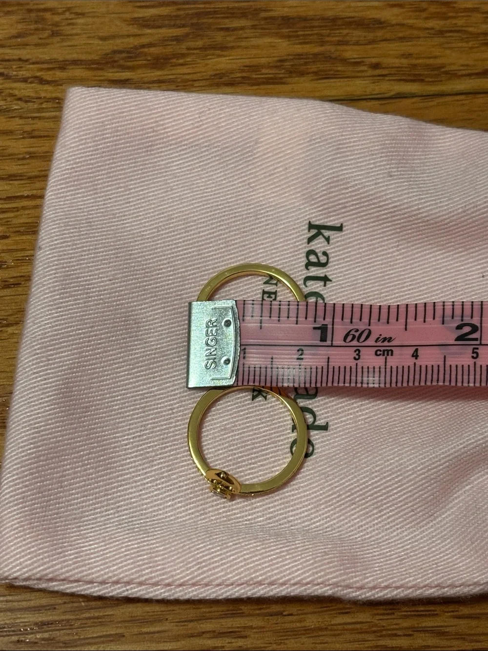 kate spade Gold Crystal Heart Stackable Ring